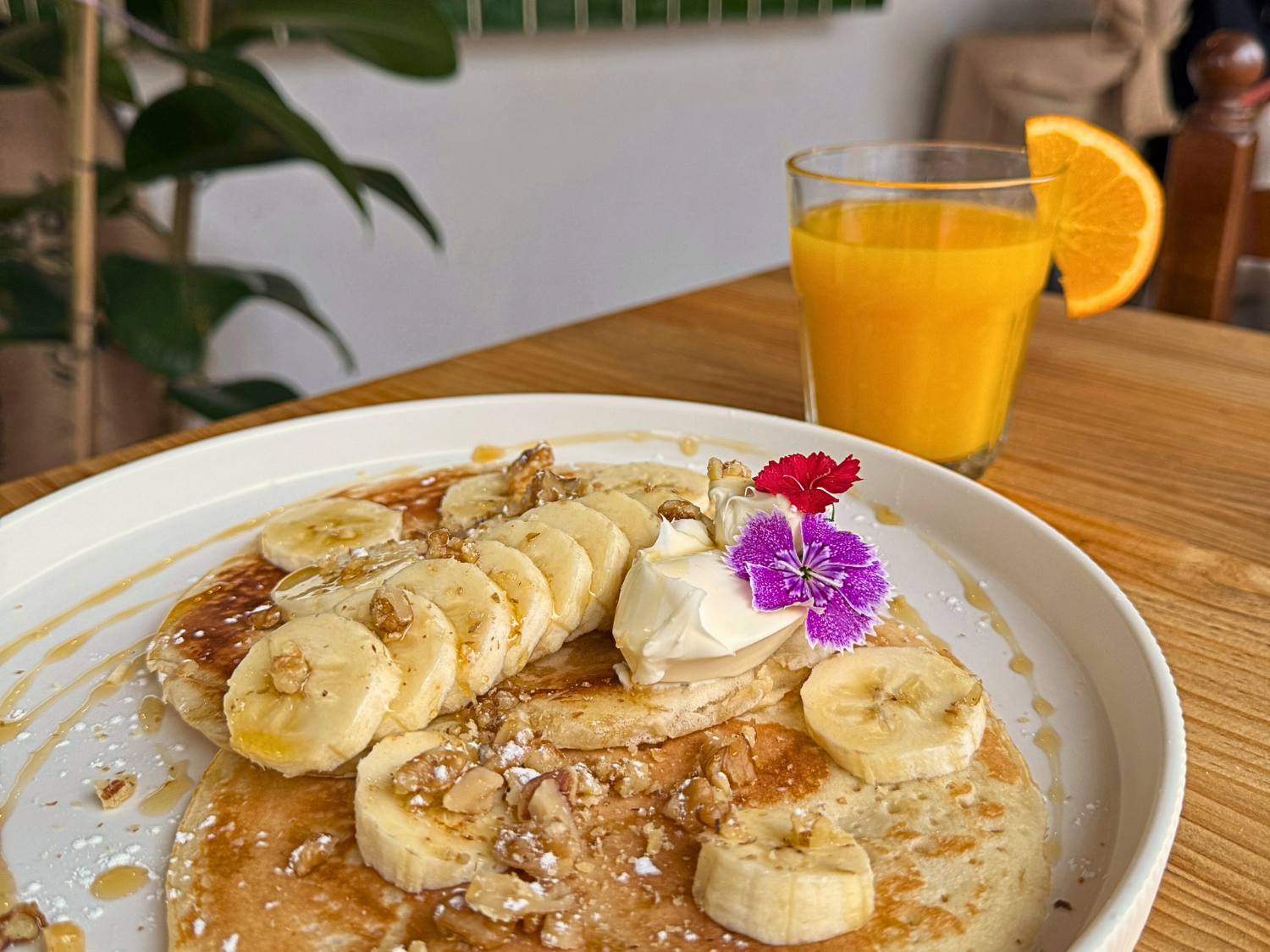 Pancake de plátano y mascarpone